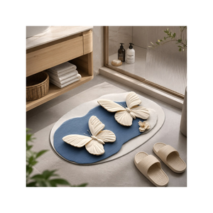 3D Butterfly Bathroom Floor Mat