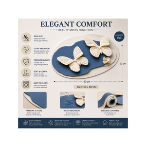 3D Butterfly Bathroom Floor Mat