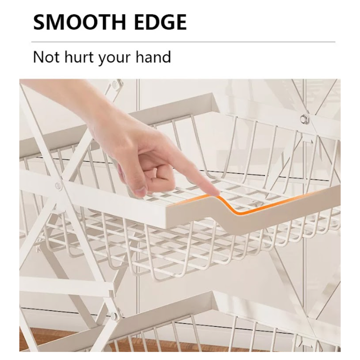 3 Layer Adjustable Foldable Movable Storage Rack for Kitchen Use