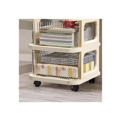 4 Layer Multifunction Plastic Storage Drawer With Wheels