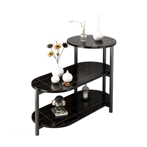 3 Layer Side Table for Living Room Sofa Side Table With Open Storage