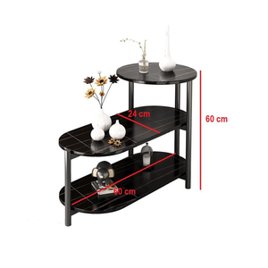 3 Layer Side Table for Living Room Sofa Side Table With Open Storage