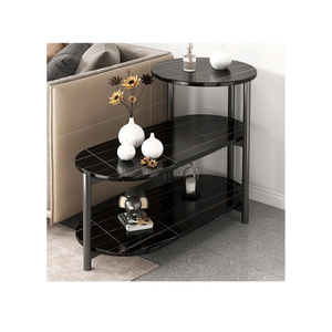 3 Layer Side Table for Living Room Sofa Side Table With Open Storage