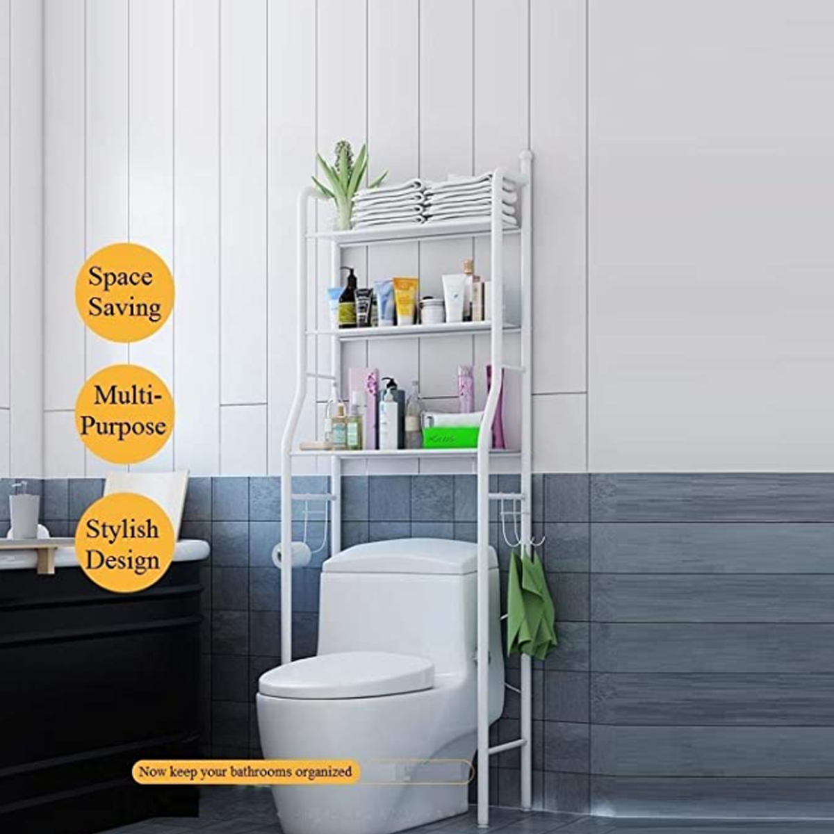 3 Level Shelf for Bathroom Essentials made With Steel and More Storage Organization