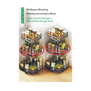 3 Tier Rotating Spice Rack,Height-Adjustable Spice Shelf