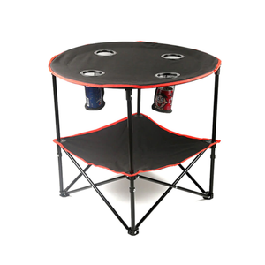 Portable Foldable Lightweight Outdoor Camping Table with 4 Cup Holders & Carry Bag