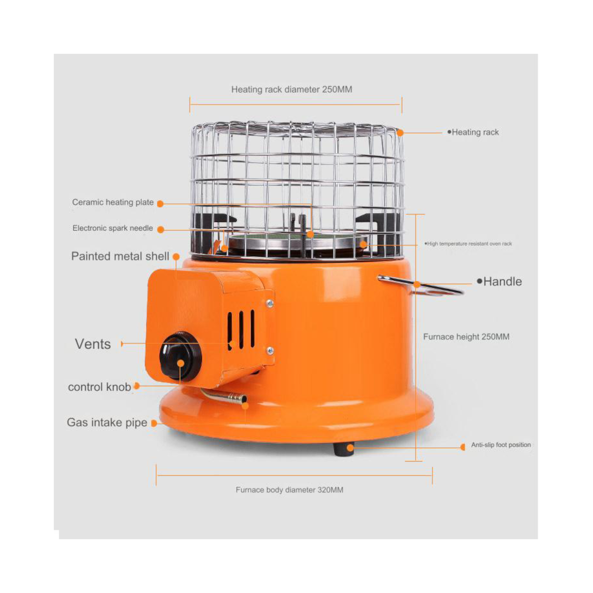 سخان غاز محمول وموقد طهي 2 في 1 للاستخدام الخارجي