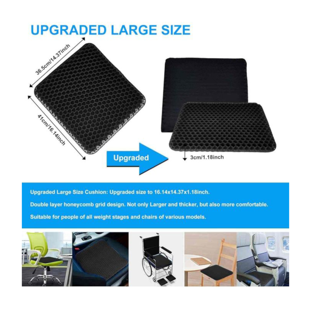 Double Thick Egg Gel Cushion for Pressure Pain Relief