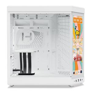 HYTE Y70 Touch Infinite ATX Mid Tower Gaming PC Case with 14.5" Touch Display - Snow White