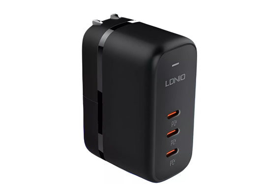 LDNIO 65W GaN Supper Fast Charger 3 USB-C Ports Universal Travel Adapter