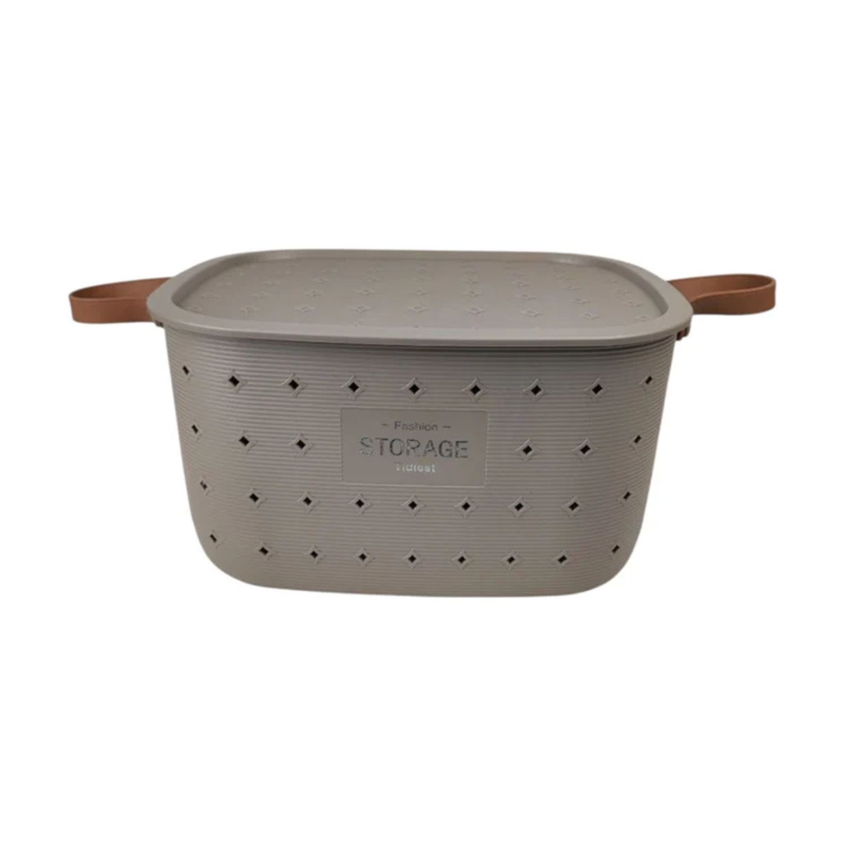 Plastic Storage Box with Lid, White, 30.5 × 23.5 × 17 cm - Gray