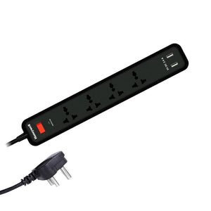 HoneyWell 4 Sockets Surge Protector With 2 USB - Power Extension - Zayoom