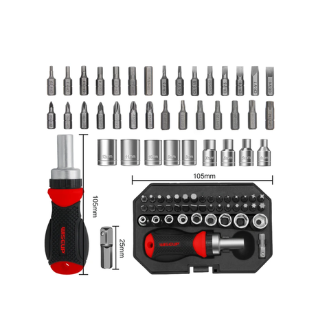 طقم رؤوس مفكات مغناطيسية دقيقة مكون من 41 قطعة