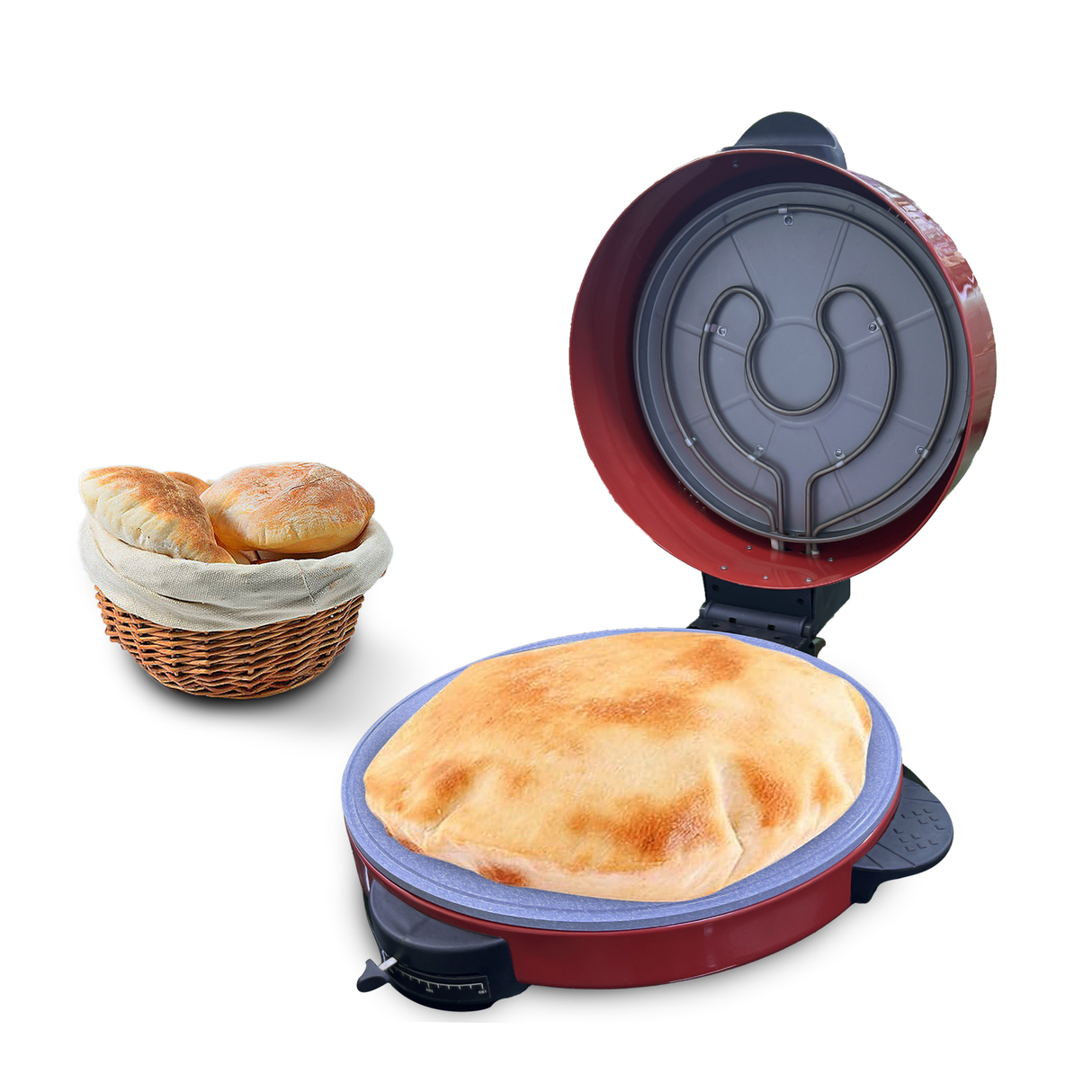 45cm Electric Non-Stick Arabic Khubz Bread Maker - 2100W Power