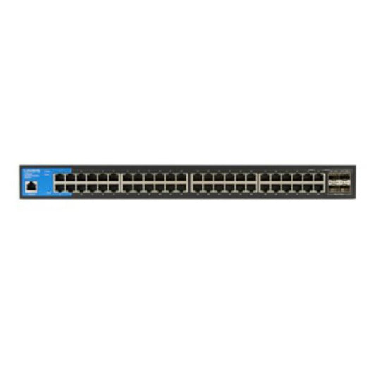 Linksys 48-Port Managed Gigabit PoE+ Switch With 4 10G SFP+ Uplinks 740W TAA Compliant - Black