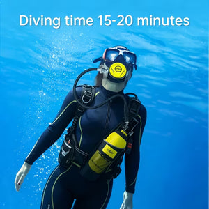 DIDEEP Scuba Diving Tank Set with Regulator & Pressure Gauge 1L + 0.5 Air Tank