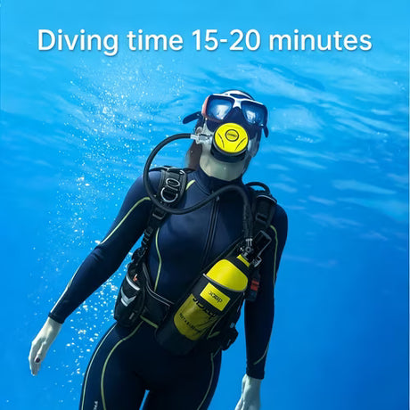 DIDEEP Scuba Diving Tank Set with Regulator & Pressure Gauge