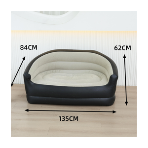 كرسي أريكة هوائي محمول قابل للنفخ بسطح مبطن، ودعم مريح للظهر، وقاعدة مانعة للانزلاق - سعة 137 كجم، أبعاد 101.6 سم × 91.4 سم × 121.6 سم - بني