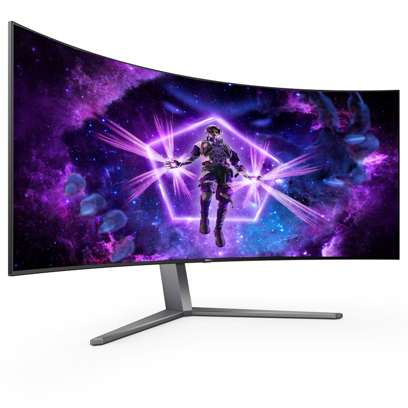 إيه أو سي أغون برو AG456UCZD شاشة ألعاب منحنية 45 بوصة WQHD OLED - 240 هرتز - 0.03 مللي ثانية - متوافقة مع فري سينك بريميوم وجي-سينك - أسود
