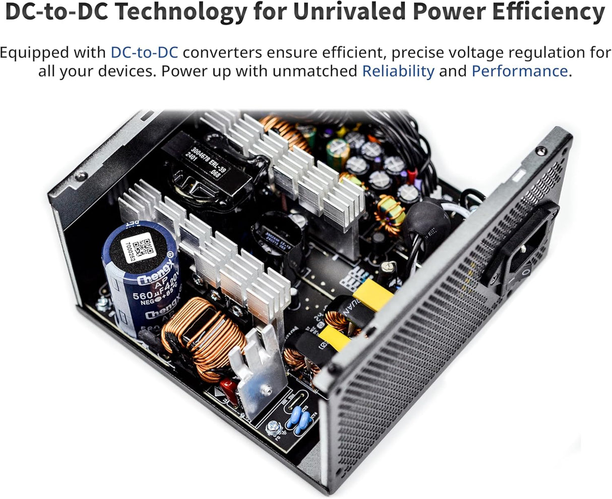 Montech APX 550W 80 PLUS White Gaming Power Supply - Black