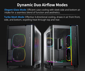 MONTECH KING 95 PRO Curved Tempered Glass ATX Mid-Tower Gaming PC Case - Black (6 ARGB Fans Included)