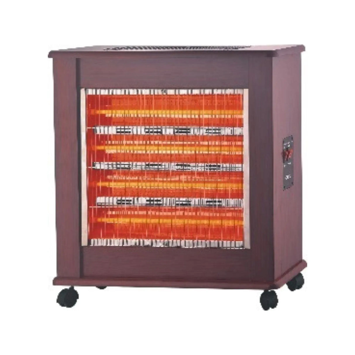 أوركا مدفأة كوارتز خشبية 2400 وات بوجهين – أحمر