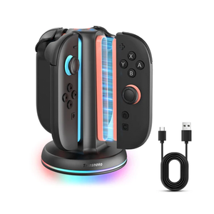 Transnovo 4 in 1 Cylindrical Charging Dock with RGB Light for Nintendo Switch 2 Joy-Con
