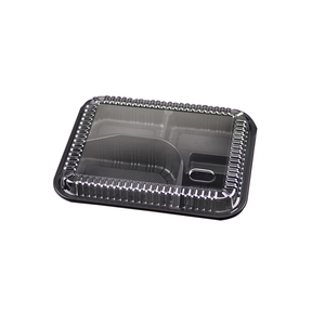 5-Compartment Disposable Plastic Food Container Box - 26 x 20 x 6 cm