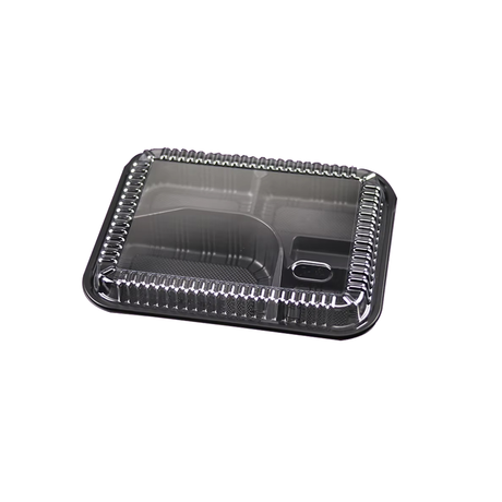 5-Compartment Disposable Plastic Food Container Box - 26 x 20 x 6 cm