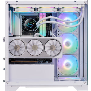 XPG INVADER X Tempered Glass ATX Mid Tower Gaming PC Case - White (5 ARGB Fans Included)