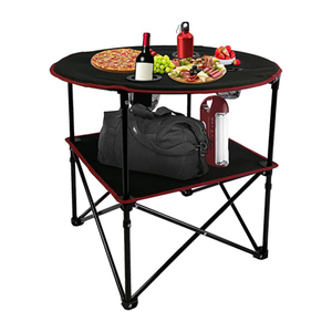 Portable Foldable Lightweight Outdoor Camping Table with 4 Cup Holders & Carry Bag