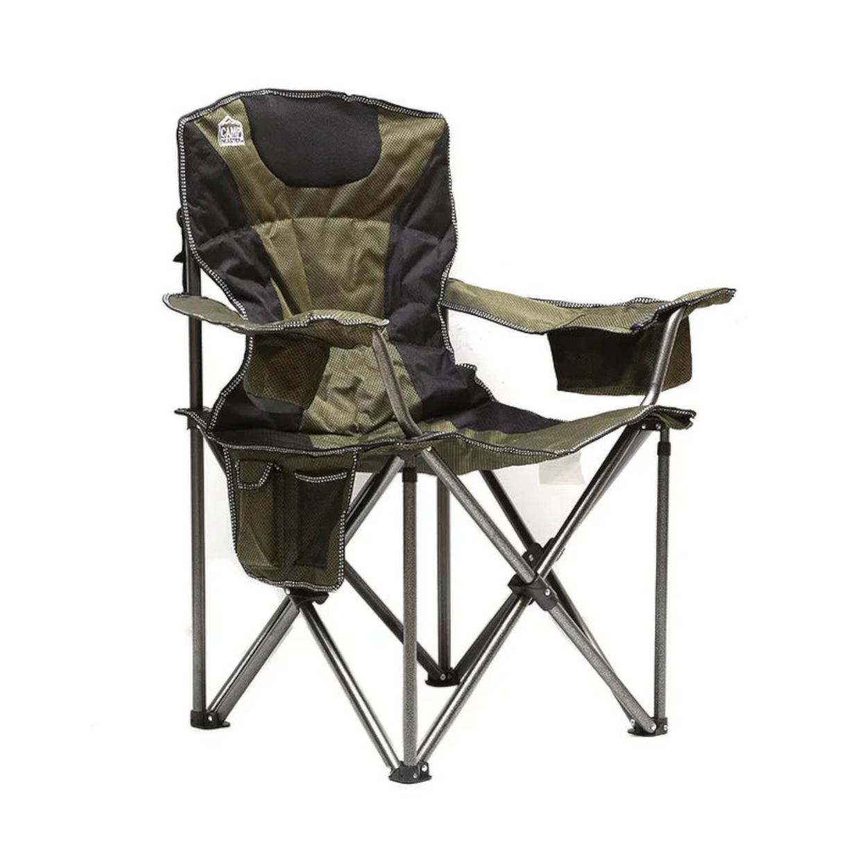 Heavy Duty Foldable Camping Chair for Outdoors with Side Pocket & Cup Holder 175KG Load Capacity