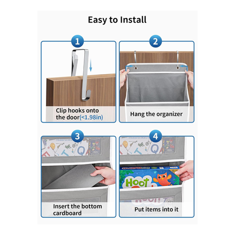 منظم باب معلق بخمس رفوف يحتوي على خمس جيوب كبيرة السعة