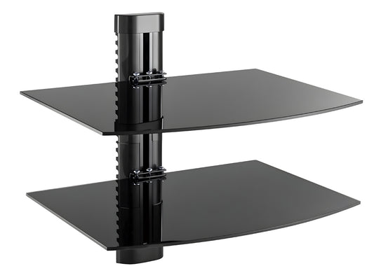 Orca Adjustable Double Shelves DVD and AV Components Wall Mount with Management Cable