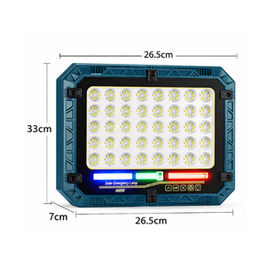 600W RC Solar Emergency Wall Light with 2835 LED Matrix, Red & Blue Warning Light, Built-in 10800mAh Battery & 35CM External Solar Panel