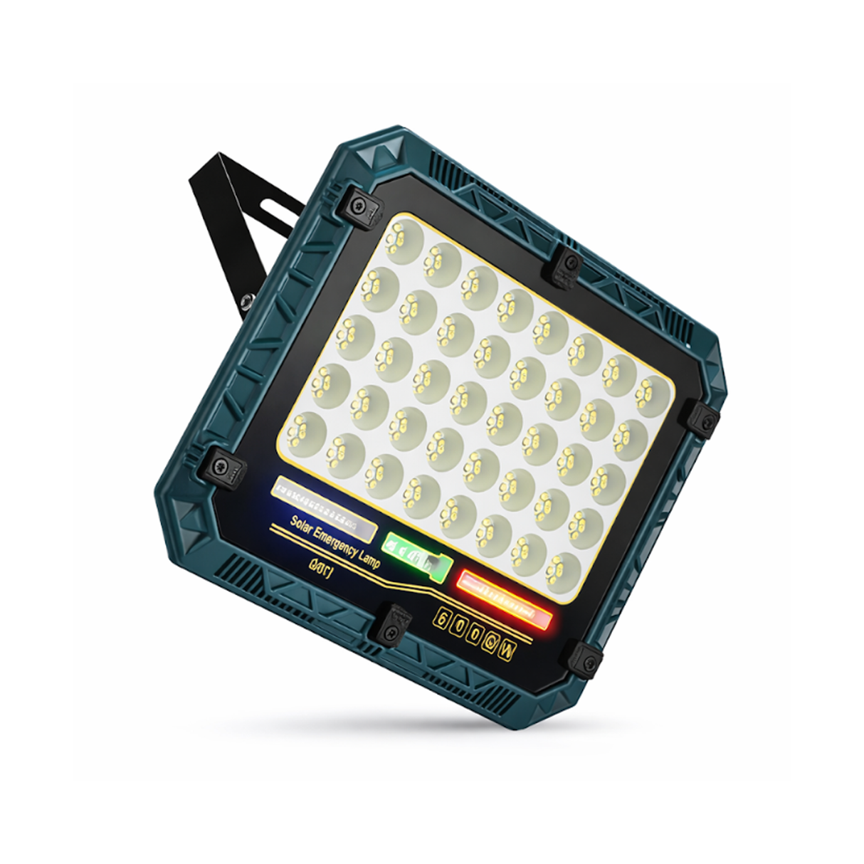 600W RC Solar Emergency Wall Light with 2835 LED Matrix, Red & Blue Warning Light, Built-in 10800mAh Battery & 35CM External Solar Panel