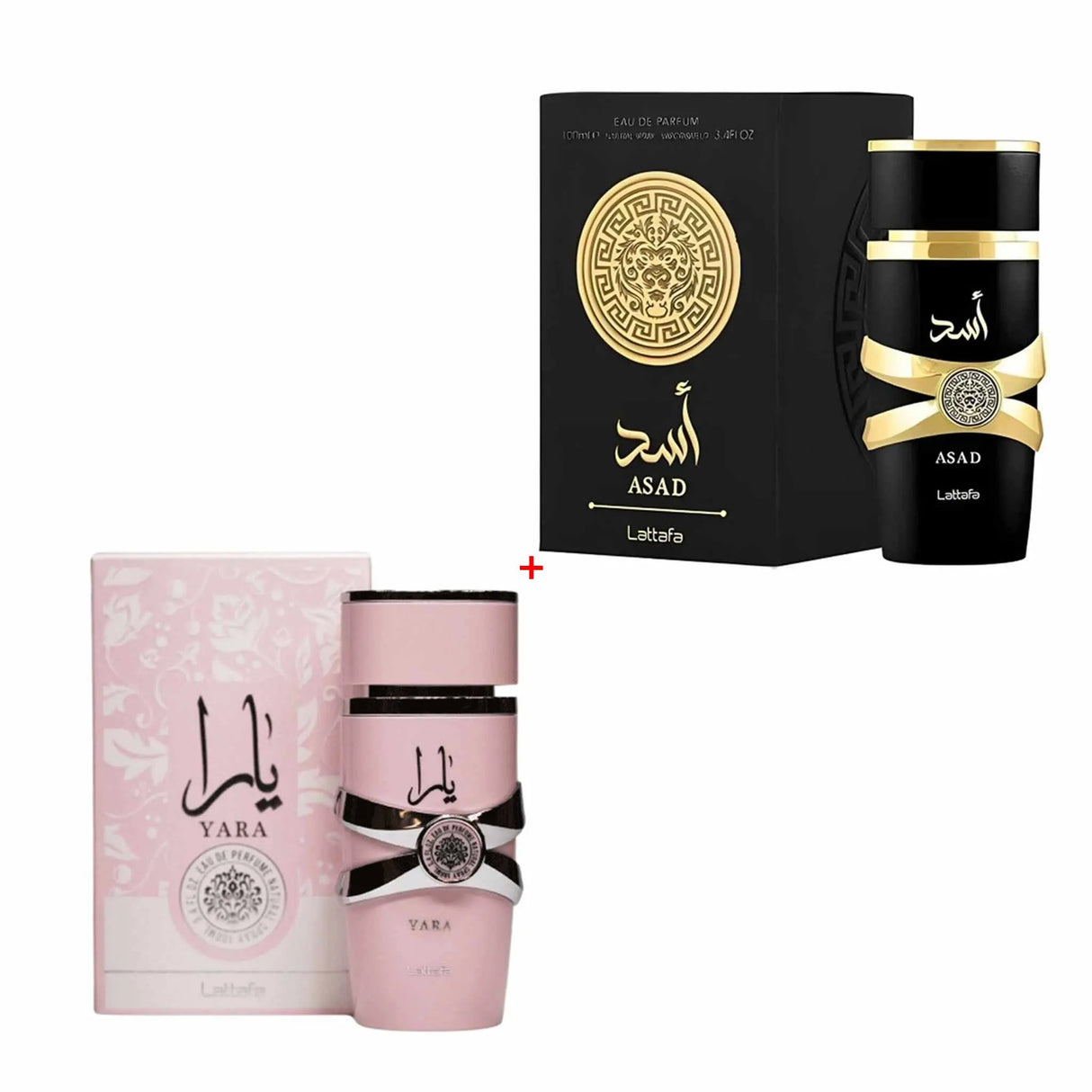 عطر لطافة أسد للرجال 100 مل + عطر لطافة يارا بينك للنساء 100 مل