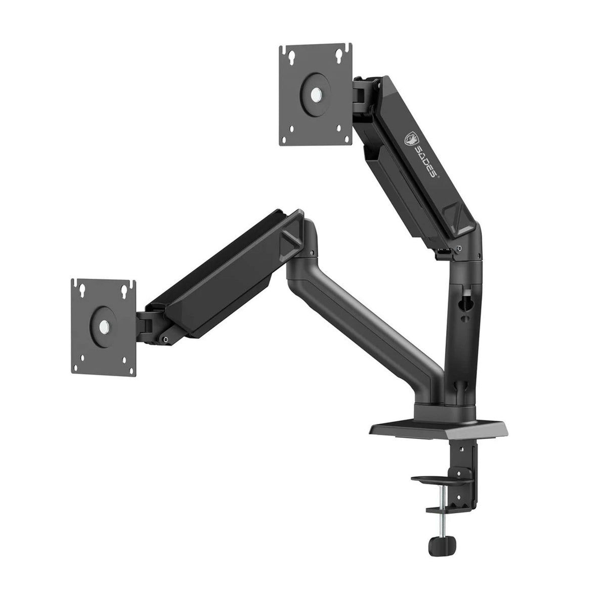 Sades Viper Dual Monitor Mount Arm for Gaming & Office Fit Screen Size 17"-32" - Black - Zayoom
