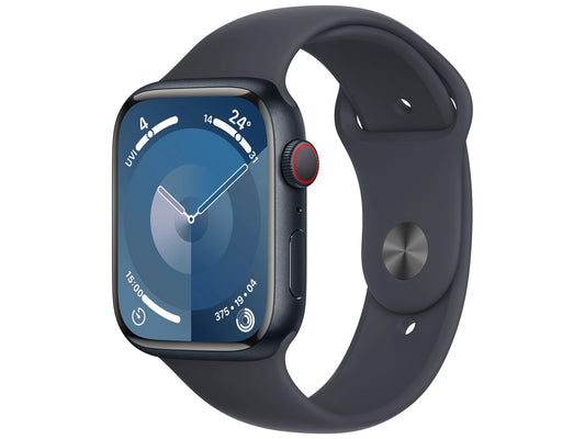 Apple Smart Watch Series 9 GPS + Cellular 45mm Midnight Aluminium Case with Midnight Sport Band M/L