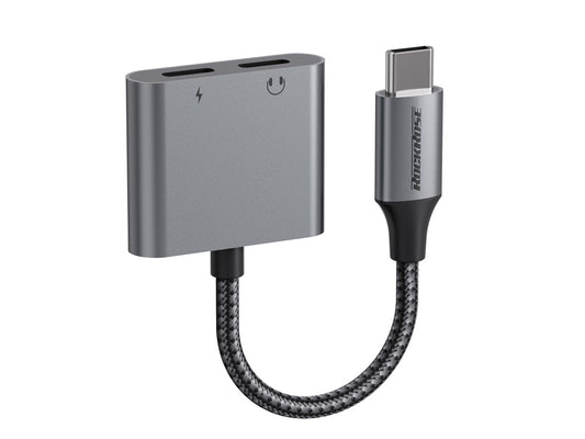 Rockrose USB-C to USB-C+USB-C Adapater - Grey (AS-IS)