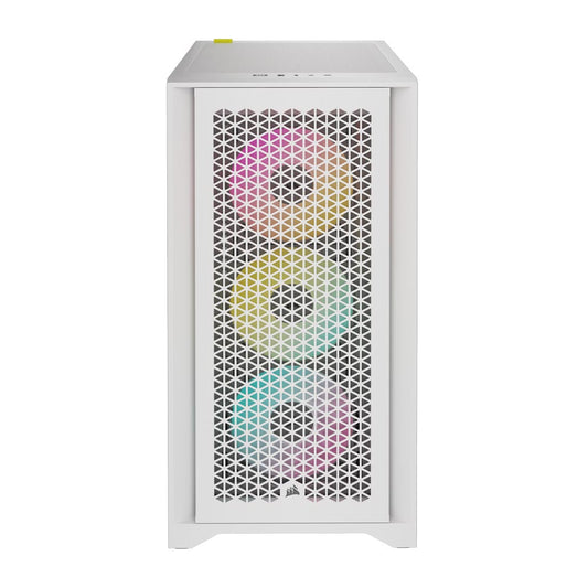 Corsair iCUE 4000D RGB AIRFLOW - Mid-Tower PC Case - 3x AF120 RGB ELITE Fans - iCUE Lighting Node Pro Controller - High-Airflow Design - White