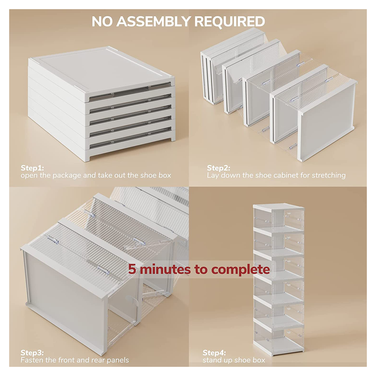 Telescopic Storage Containers 6 Layers Telescopic Foldable Shoe Storage Organizer Box Containers Wit ...