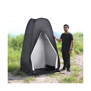 Portable Toilet & Showering Privacy Tent for Outdoors & Camping- Black
