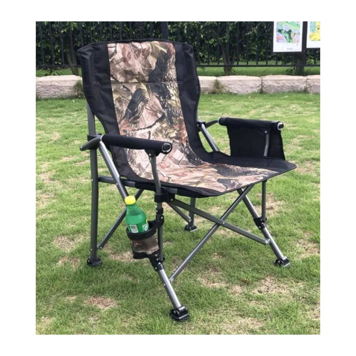 Portable Outdoor Metal Folding Stool - Lightweight and Compact Camping Chair