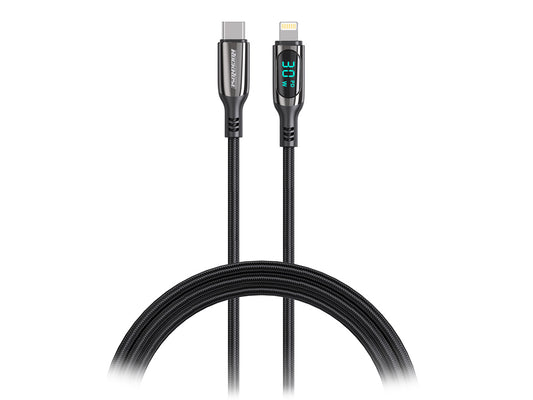 Rockrose Transparent 30W Fast Charging Cable Black and Gun Metal