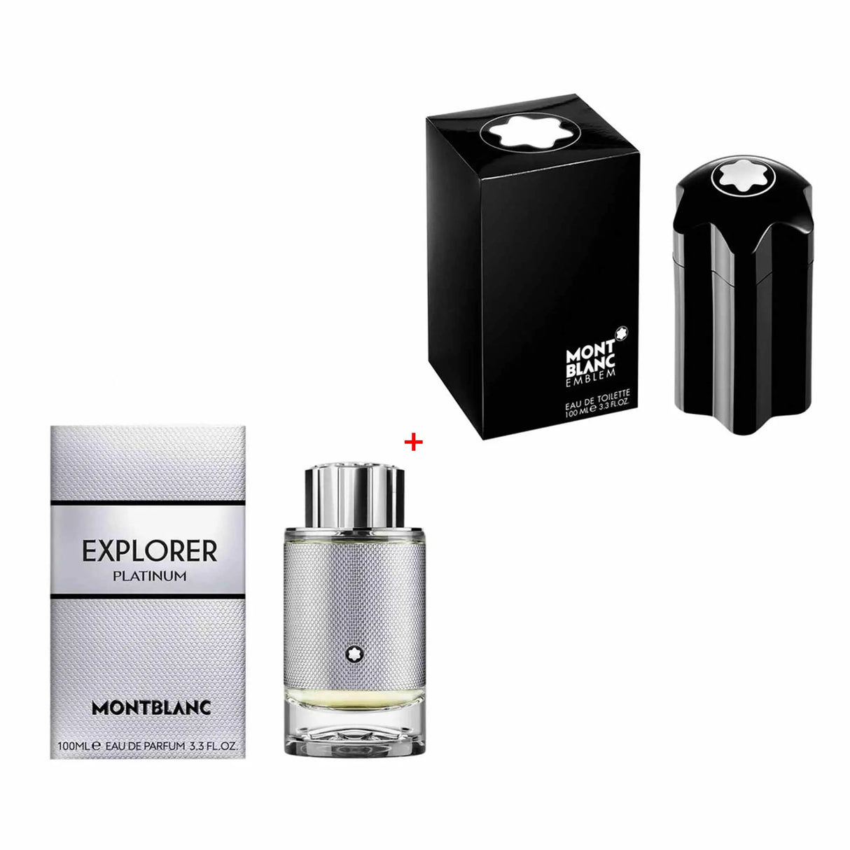 عطر مونت بلانك إمبلم للرجال 100 مل + عطر مونت بلانك إكسبلورر بلاتينيوم للرجال 100 مل