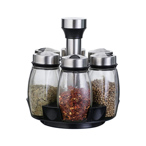 طقم 6 برطمانات توابل دوارة للمطبخ