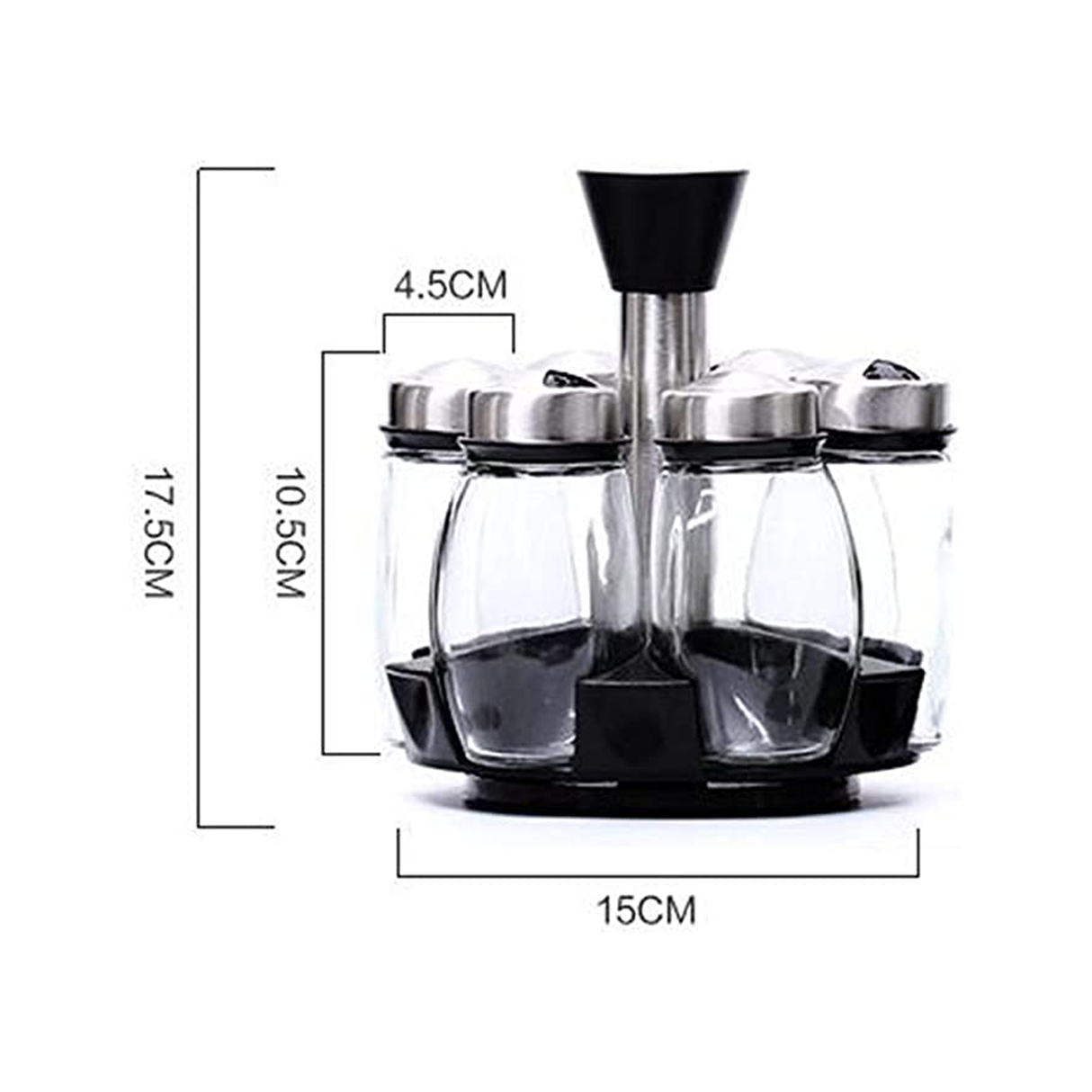 طقم 6 برطمانات توابل دوارة للمطبخ