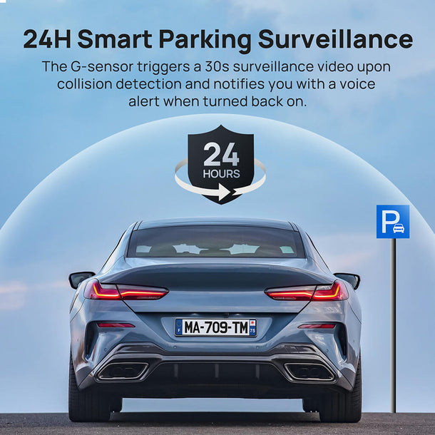 70 مي كاميرا الرؤية الخلفية للسيارة S500 بدقة 3K HDR وشاشة لمس مقاس 9 بوصات ومكثف فائق