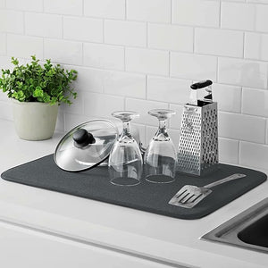 وسادة تجفيف متعددة الوظائف فائقة الامتصاص للمطبخ مع رف تجفيف للأطباق والأواني الزجاجية وأدوات المائدة - 60 × 45 سم